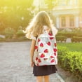 thumbnail image 4 of YIMWNYI Strawberry Pattern Canvas Backpack, Fashionable Floral Rucksack for Travel, Shopping, and Outdoor Adventures, Lightweight and Machine Washable, 4 of 4