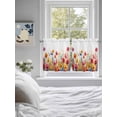 thumbnail image 4 of Half Window Curtains 24 Inches Long, Pastoral Botanical Window Treatment Curtain Drapes, Watercolor Spring Summer Flowers Short Curtains Tiers for Kitchen Over Sink, 27.5"x24", 2 Panels, 4 of 7