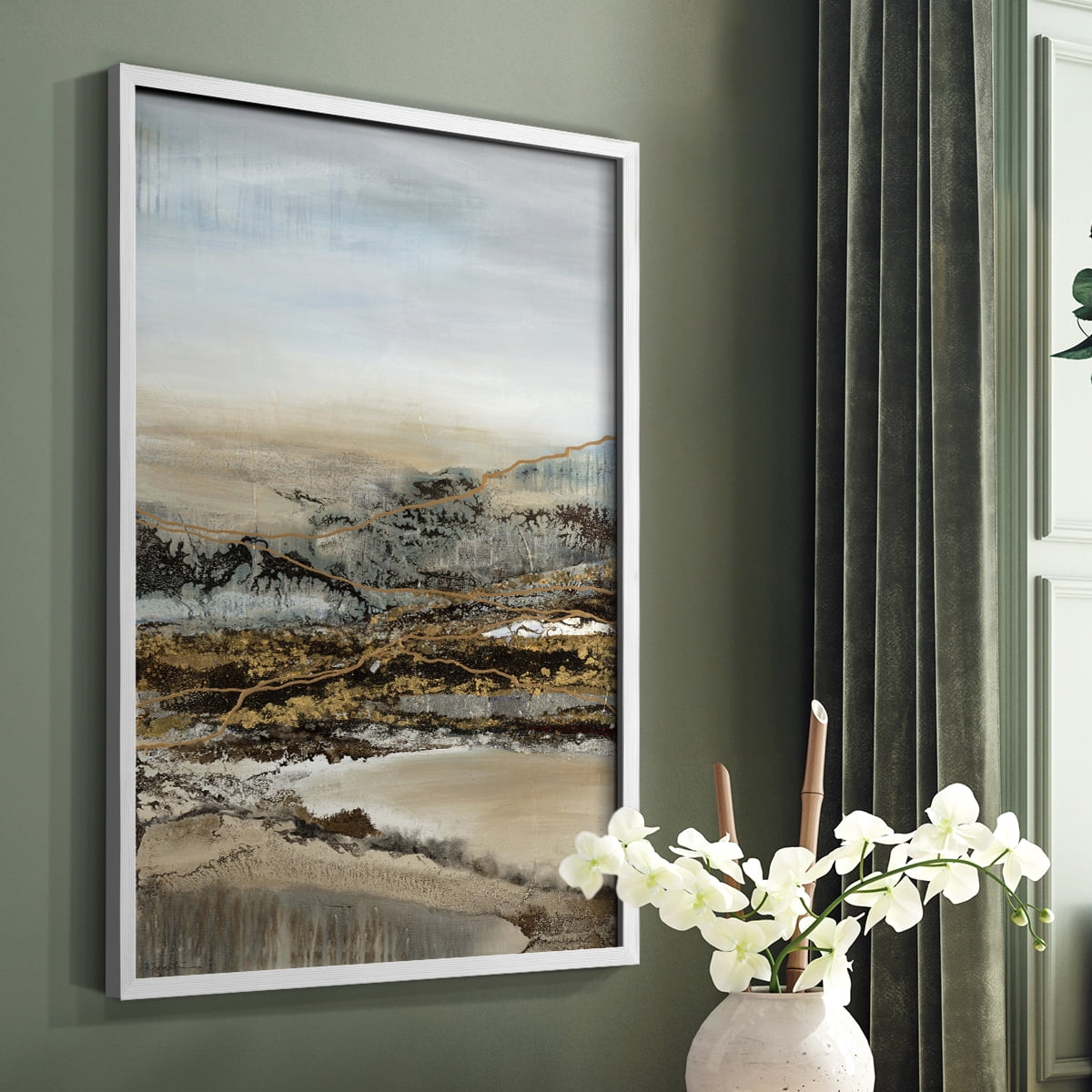 Annual Journey Framed Print in White Solid Wood Framed Print No Nail Hanging