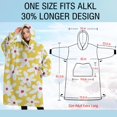thumbnail image 4 of Oversized Wearable Blanket Hoodie,Yellow Daisy Flower Red Centers Pattern Sherpa Blanket Hoodie with Super Pockets,Super Warm Fuzzy Pullover for Women & Men, 4 of 6