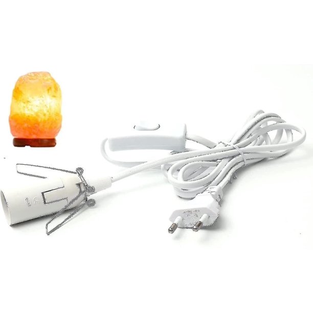 2024 2024 Cable para lámpara de sal con interruptor - E14-1.8 M - Enchufe para lámpara de sal, blanco