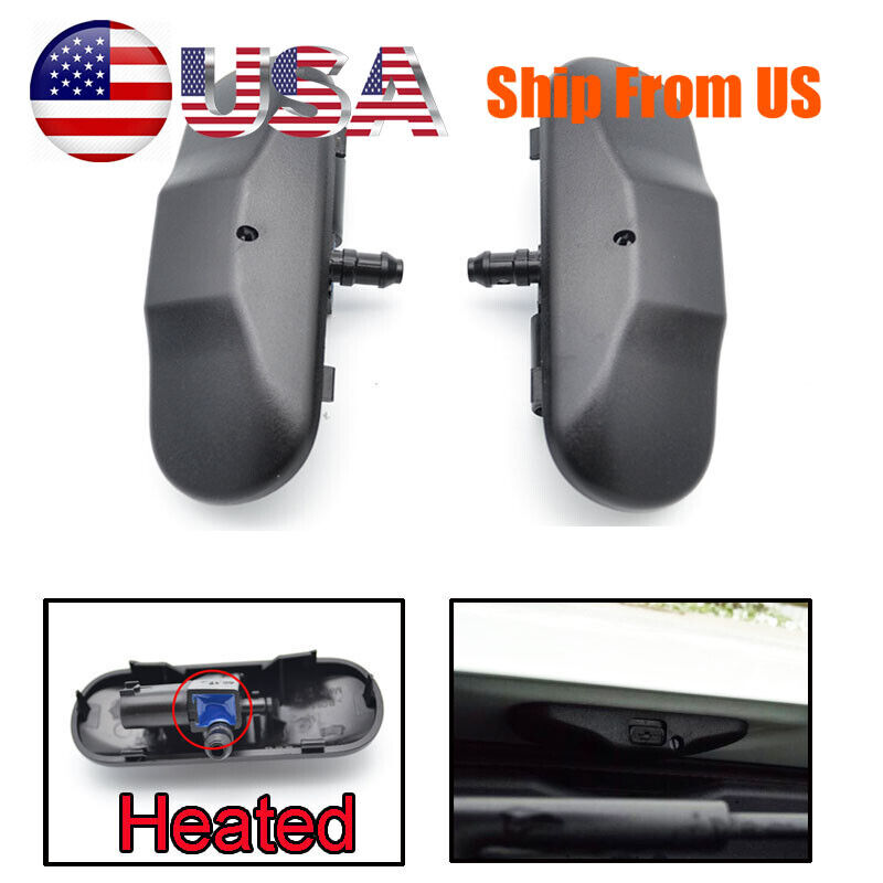 2x Heated Windshield Washer Spray Nozzles Jet for Audi A4 A5 S4 B8S5