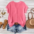 thumbnail image 7 of Tops for Women 2026 Trendy Summer Short Sleeve Cotton Tee Shirts Loose Causal Henley Button V Neck Blouses Clothes, 7 of 7
