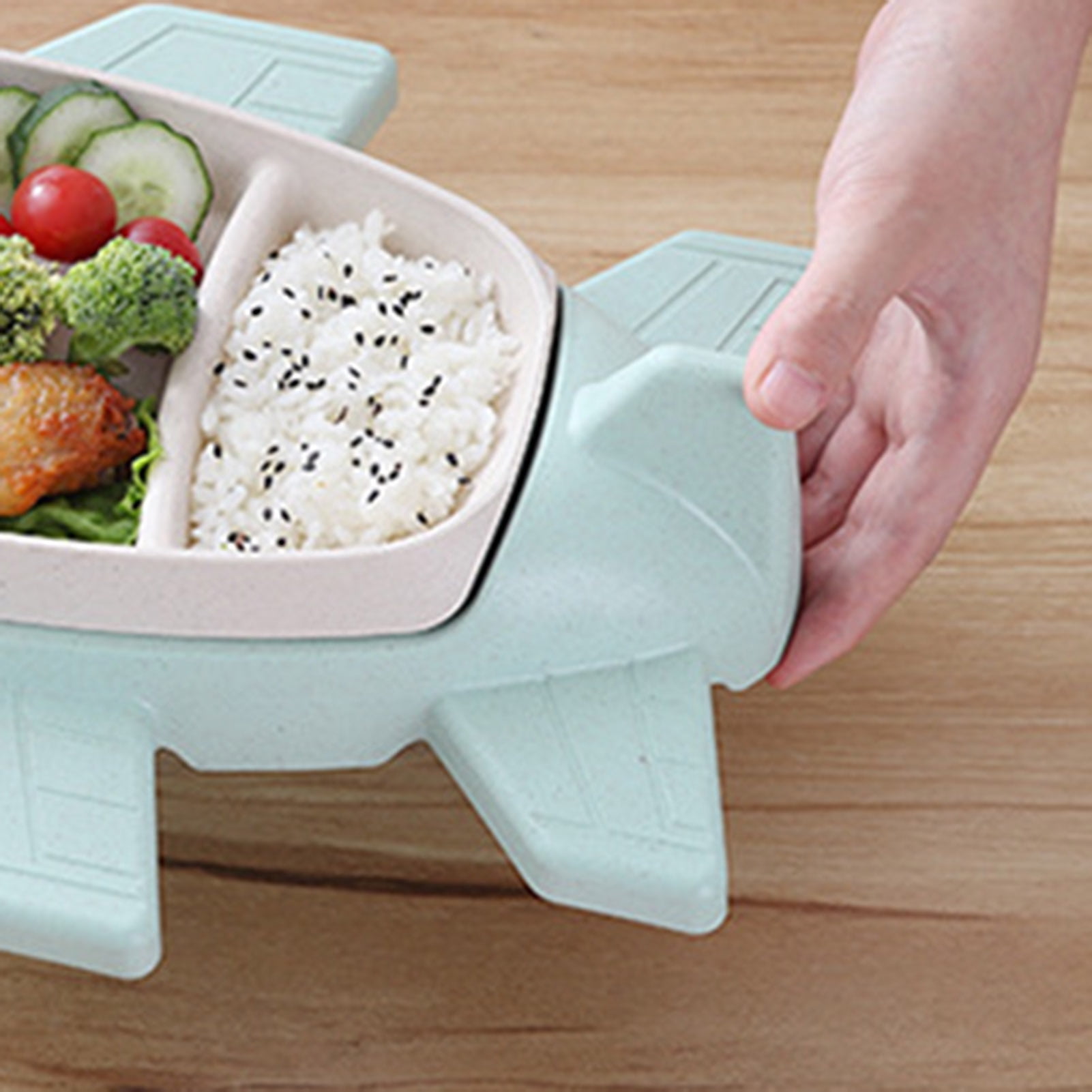 Grofry Baby Children Dish Cartoon Airplane Division Design Tableware Kids Dinnerware Food Bowl for Toddler