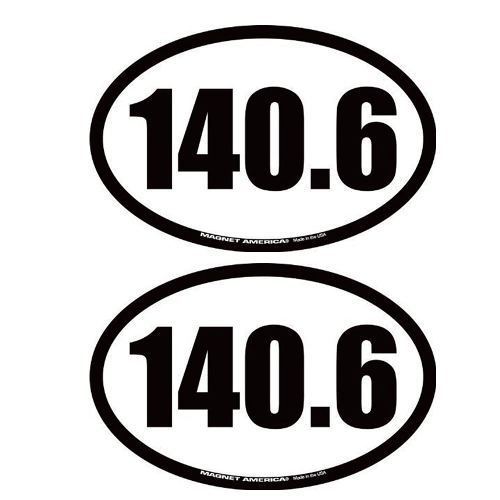 140.6 Ironman Swim Bike Run Triathlon sticker decals Black and White 2 for 1 