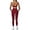 Burgundy_with Pocket, variant on PISONIC Two Piece Workout Sets For Women Sport Bra Matching High Waist Scrunch Butt Leggings Gym Yoga Active Wear Outfits