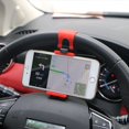 thumbnail image 1 of Soporte Universal De Dirección De Coche Con Clip Para iPhone , Xiaomi , Huawei , Vivo , GPS | Para Volante, 1 of 3