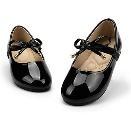 

QWZNDZGR Toddler Little Girl Mary Jane Dress Shoes Ballet Flats for Girl Party School Shoes Bowknot Princess Shoes