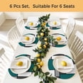 thumbnail image 5 of Abstract Green Grey Round 13 Inch Placemats Set of 8, Modern Geometric Color Blocks HeatResistant Non Slip Place Mats for Dining Table, Wipeable Braided Kitchen Table Mats for Housewarming, 5 of 9