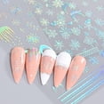 thumbnail image 4 of comerut 3Pcs Christmas Nail Stickers Winter Sweater Snowflake Design Self-Adhesive Nail Art Accessories Manicure Supply, 4 of 8