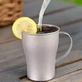 thumbnail image 2 of Vjnyvs Vintage Pure Titanium Coffee Mug Portable Beer Stein Tumbler with Handle Silver Retro Cold Water Mug for Indoor Outdoor, 2 of 6