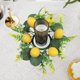 thumbnail image 5 of Corona de limones artificiales con portavelas | Decoración de centro de mesa para primavera y verano | Guirnalda de follaje y frutas artificiales para el hogar, bodas o fiestas, 5 of 6