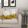 thumbnail image 4 of Yellow Gold White Pillow Covers 16X16 Inch Set of 2 Morden Abstract Graffiti Decorative Pillow Cases Neutral Minimali Watercolor Cotton Linen Cushion Case Home Decor For Sofa Couch Porch Outdoor, 4 of 6