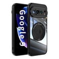 thumbnail image 3 of Allytechgroup Google Pixel 9 Clear Case with Tempered Glass Camera Lens Protector, Military Grade Shockproof Kickstand Bumper Anti-Scratch Anti-Yellow Back Cover Case for Google Pixel 9, Black, 3 of 9