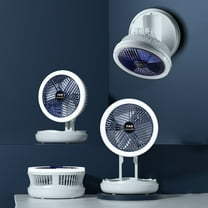 Ikohbadg Multifunctional Foldable Desktop Electric Fan, Charging Small Fan with Night Light, Wall Mounted Rotating Ceiling Fan, Small USB Desk Fan, for Bedroom Home Office