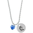 thumbnail image 1 of Delight Jewelry Blue Crystal Heart Silvertone Script Initial Disc - Q - Charm Necklace, 20"+3", 1 of 4