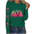 thumbnail image 2 of Babysbule Christmas Sweatshirt for Women Fashion Women's Christmas Printed T-shirt Long Sleeves Blouse Round Neck Casual Tops Sweatshirt, 2 of 4