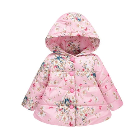

Coats For Toddler Girls Kids Coat Winter Jacket Hooded Prints Toddler Outwear Windproof Beautiful Warm Thick Coat Jacket