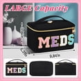 thumbnail image 3 of Estuche de maquillaje Geetery Chenille Letter Bag de nailon negro, 3 of 7