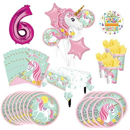 Magical Unicorn Party Supplies 8 Guests 6th Birthday Balloon