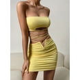 thumbnail image 6 of Summer New Sexy Strap Camisole Two-Piece Dress Women's Tie Pleated Bodycon Dress, 6 of 8