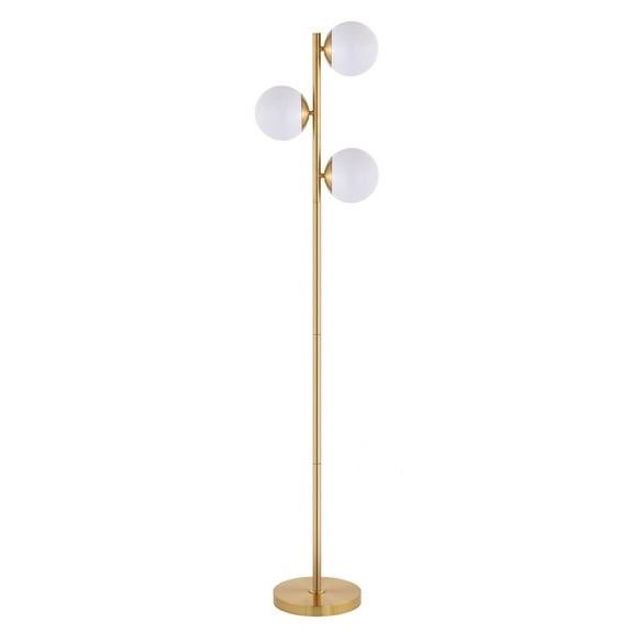 SAFAVIEH Devlyn 63 in. Mid-Century Floor Lamp, Brass Gold