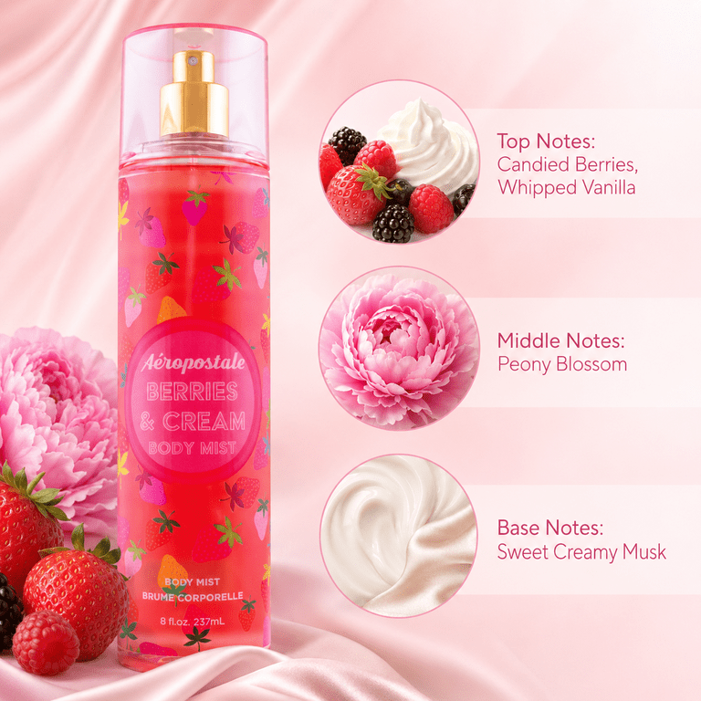 Aeropostale Berries & Cream Body Mist for Women, 8 oz photo 4