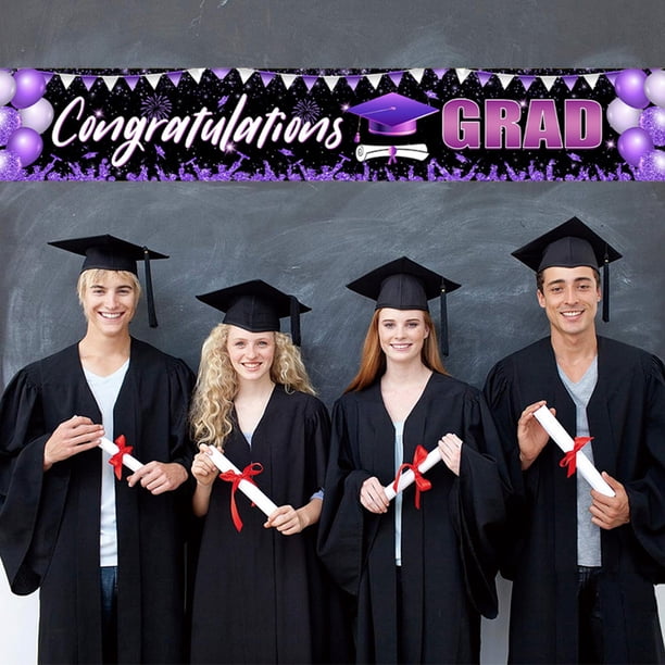 Xihbxyly Pancarta de Graduación, Decoración Vibrante de Poliéster, Birrete de Graduación Fácil de Instalar, Diseño de Certificado Llamativo, Ideal para Celebraciones de Fiestas, Eventos Escolares y C