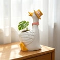 thumbnail image 3 of Parent and Baby Goose Resin Flower Pot Figurine, Creative Animal Planter Ornament, Sweet Decor Vessel for Desktop s, Balcony Green Plants and Courtyard Garden Landscape Decoration, 3 of 7