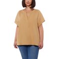 thumbnail image 4 of Matty M Women's Spit Neck Summer Top (Honey, 2X), 4 of 6