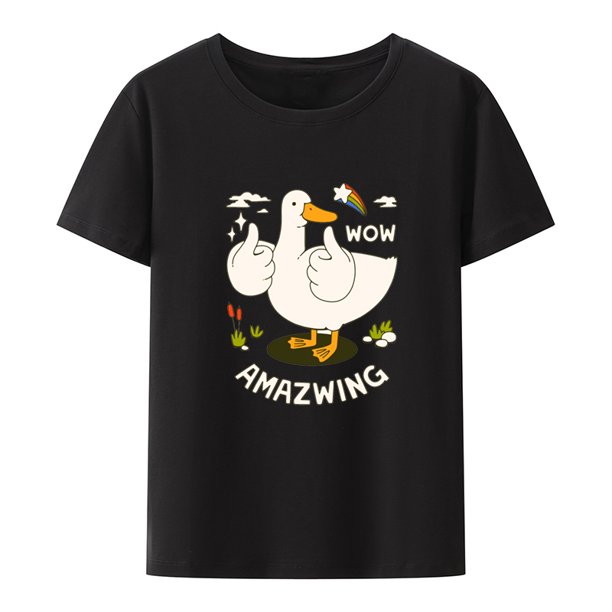Camiseta con estampado de pato increíble, camiseta con gráficos retro, par de camisetas Koszulki Kawaii, ropa urbana transpirable