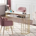 thumbnail image 3 of BarberPub Makeup Vanity Desk with Metal Frame, Faux Marbling Top, 3 of 9