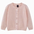 thumbnail image 2 of Gibobby Sweater Unisex Boys Girls Back to School Button-Up Basic Crew Neck Solid Cardigan 1t 2t 3t 4t 5t Toddler Cotton Knit Sweater(3-4 Years,Pink), 2 of 5