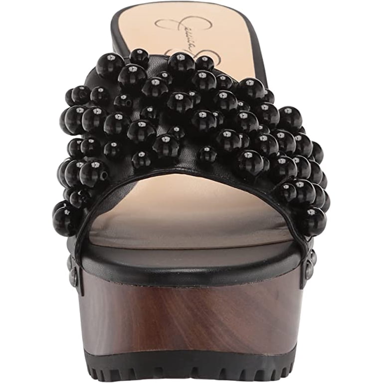 Jessica Simpson Telina2 Black Studded Pearl Detailed Slip On Block