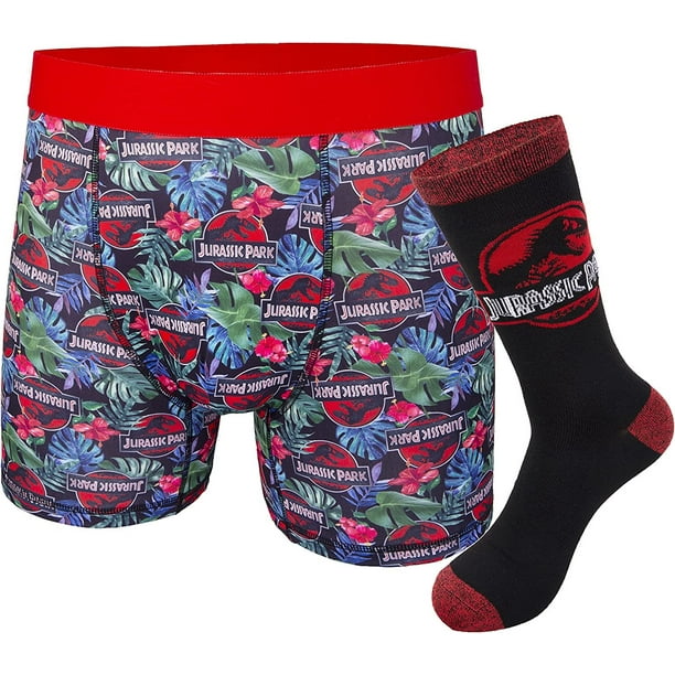 Jurassic World Boxer Socks Set Jurassic Park Mens Sock & Underwear