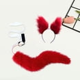 thumbnail image 4 of Kits de diadema y zorro falso, juego de luminoso LED novedos vestir rojo Zulema Traje de juego de cosplay, 4 of 7