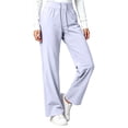 thumbnail image 5 of Womens Quick Dry Casual Pants, Straight Leg Elastic Waist Stretch Breathable Athletic Trousers, Walking Hiking Jogging Fitness Sports Wear | VerBelle,Light Blue M, 5 of 7