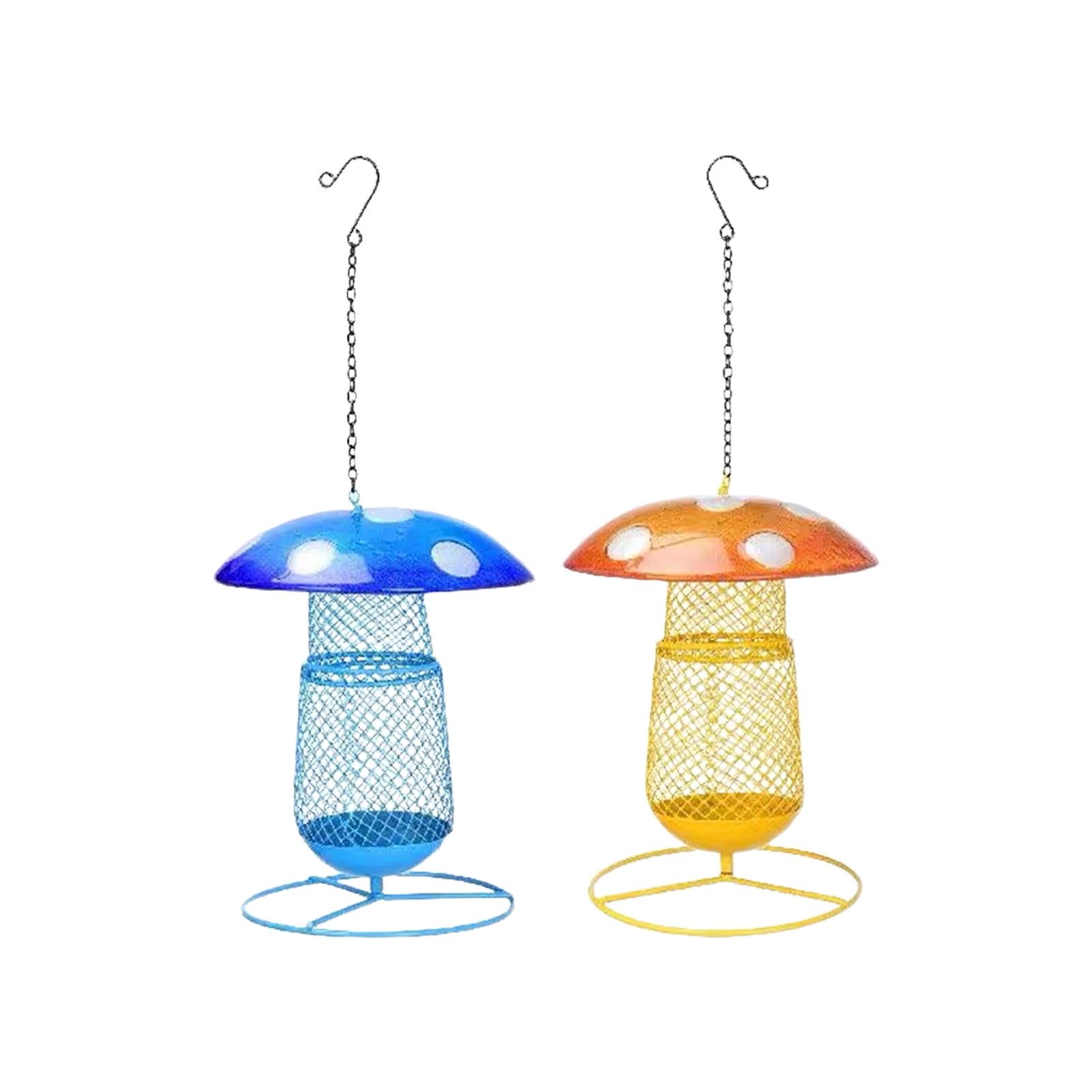 Finch Feeders for Outdoors Hanging,All-Metal Squirrel Proof Thistle Nyjer Bird Feeder,Metal Mesh Tube Bird Feeder for Nyjer Thistle , 2.5 lbs Large Capacity 2pcs