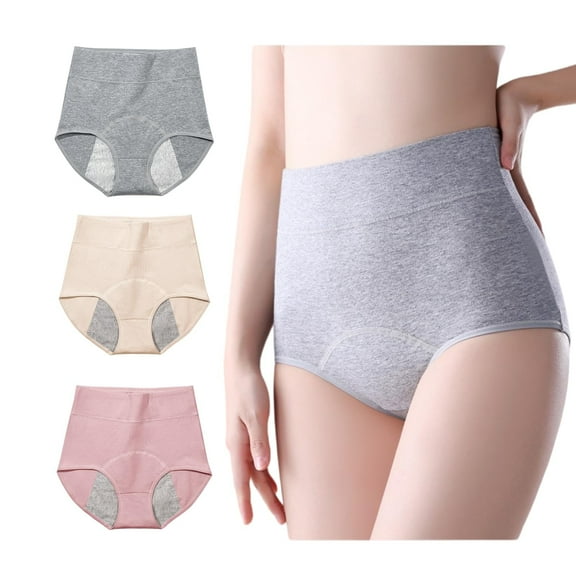 3 Pack Women's Incontinence Underwear Washable, Double Elastic High Waist Adult ..