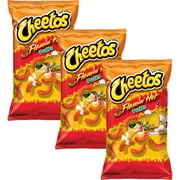 Cheetos Flamin' Hot Puffs Cheese Flavored Snacks, 8 oz (Pack of 3)
