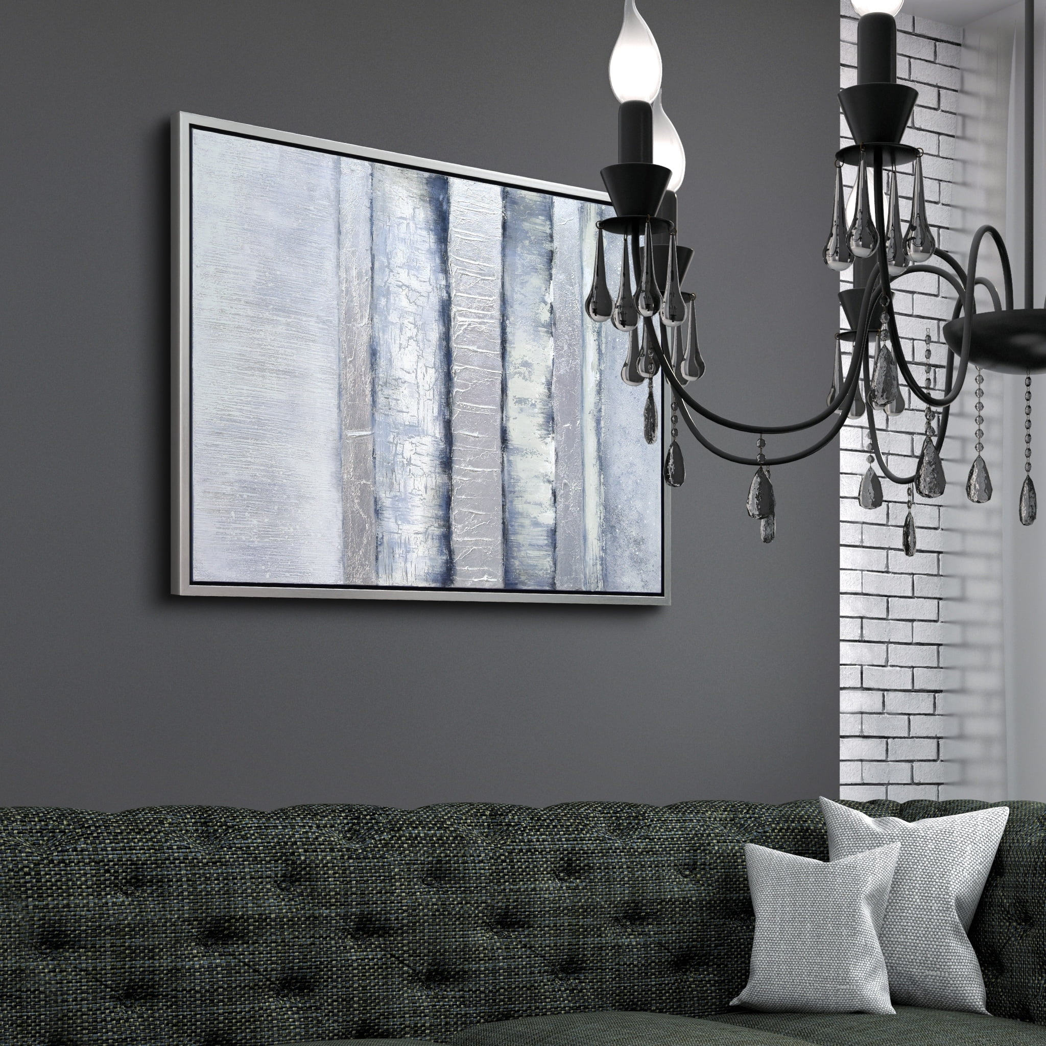 Empire Art Direct Winter Steps Textured Metallic Hand Painted Framed Wall Art, 30" x 40" x 1.5", Ready to hang