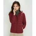 thumbnail image 2 of Wenseny Women’s Quilted Down Hooded Puffer Coat Warm Outdoor Parka Anorak Wine Red 2XL, 2 of 6