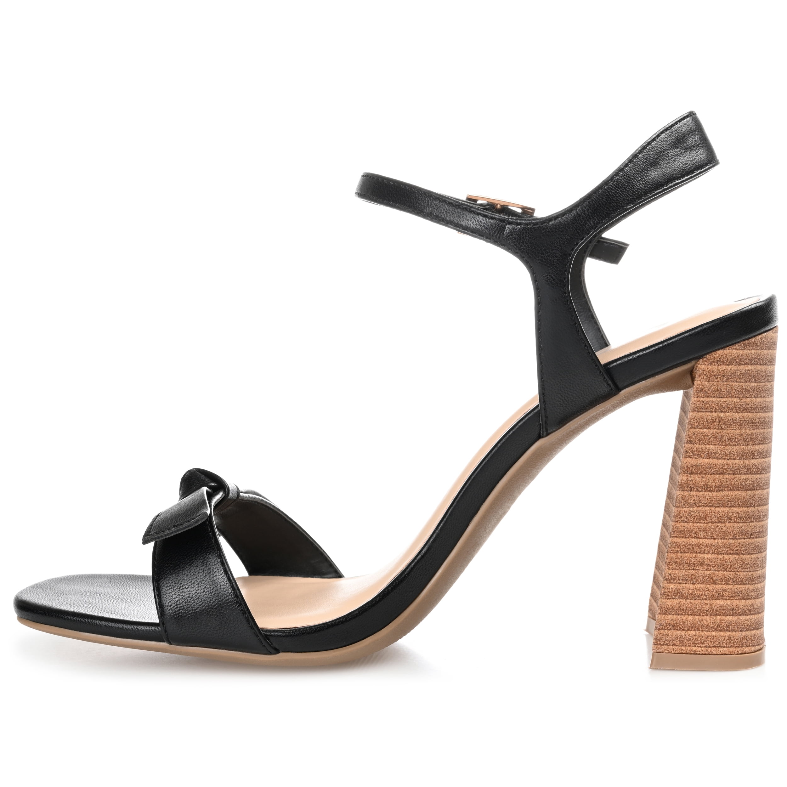 Journee Womens Dianne Open Square Toe Stacked Heel Sandals