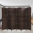 thumbnail image 2 of YRLLENSDAN,Room Dividers Panels Folding,Privacy wall Indoor,Wall Divider for Room Separation,Folding Privacy Screen, Freestanding,Wood,6 Panel,Brown, 2 of 7