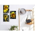 thumbnail image 3 of Sunflowers Canvas Wall Art Yellow Flowers Pictures Modern Florals Black and White Painting Framed for Bathroom Bedroom Kitchen Dinning Room Living Room Home Office Wall Décor, 12"x16"x3 Panels, 3 of 7