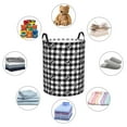 thumbnail image 6 of Goofa Black Tartan Plaid Printed Circular Hamper,Laundry Basket with Handles,Storage Baskets Foldable,Large Capacity Laundry Hamper-Small, 6 of 8