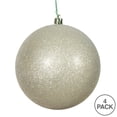 thumbnail image 3 of Vickerman 4.75" Champagne Glitter Ball Ornament, 4 per Bag, 3 of 5