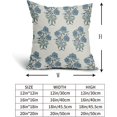 thumbnail image 5 of Blue Floral Block Print Pillow Covers 18x18 Light Blue Green Chinoiserie Flowers Birds Monsoon Decorative Pillows Outdoor Linen Farmhouse Cushion Case Pillowcase for Sofa Bed Room Decor Set of 2, 5 of 6
