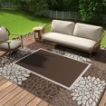 thumbnail image 2 of XNKOLMJ Outdoor Rug Carpet Waterproof Patio Rug 5x8 ft-Portable RV Camping Rug Mat-Non Fading Outdoor Area Rug for Deck Picnic Balcony Backyard Porch Beach Reversible Black &amp; White, 2 of 6