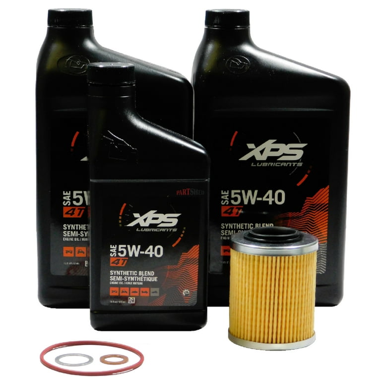 Can-Am OEM 4T 5W-40 Synthetic Blend Oil Change Kit for Rotax